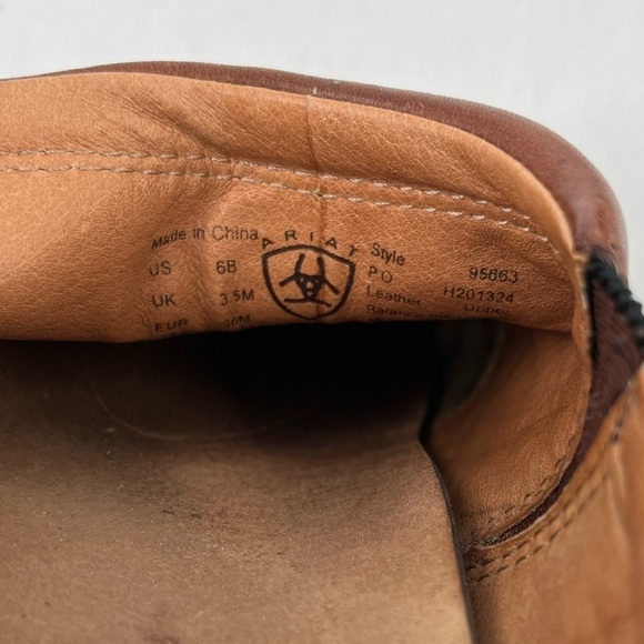 ARIAT Womens Side Zip Brown Leather Loafers Style # 95663 size: 6 - Picture 3 of 7